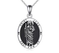 ONEFINITY Saint Jude Necklace 925 Sterling Silver St Jude Pendant Religious Protect Necklace Jewelry Gifts For Women Men