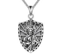 ONEFINITY Saint Jude Necklace Men 925 Sterling Silver St Jude Pendant St Jude Necklace Religious Protect Jewellery Gift For Women