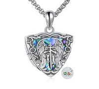 ONEFINITY Saint Michael Locket Necklace Sterling Silver Locket Necklace That Holds Pictures Saint Michael Locket Pendant For Women Men