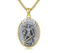 ONEFINITY Saint Michael Necklace for Men 925 Sterling Silver St Michael Pendant Necklace Archangel Amulet Medal Protection Jewellery for Men Women