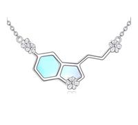 ONEFINITY Serotonin Molecule Necklace For Women 925 Sterling Silver Happiness Serotonin Necklace Science Chemistry Jewellery