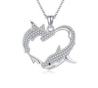 ONEFINITY Shark Necklace Sterling Silver Whale Shark Pendant Necklace Ocean Animal Jewellery Gift for Women