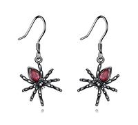 ONEFINITY Spider Earrings 925 Sterling Silver Spider Dangle Earrings Gothic Earrings Black Spider Jewellery Gifts For Women