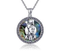 ONEFINITY St Michael/Nefertiti/Anu nkh/Mary/Medusa/Jesus/Lolita Skull Necklace 925 Sterling Silver Angel Pendant Jewelry Gifts for Men Women