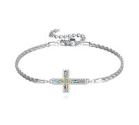 ONEFINITY Star of David Bracelet S925 Sterling Silver Cross Jewish Star Bracelet Christian Religious Jewellery Gift for Men Women