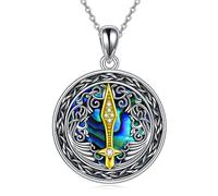 ONEFINITY Sword Necklace Sterling Silver With Abalone Shell Sword Pendant AmuletJewelry Gift for Men Women