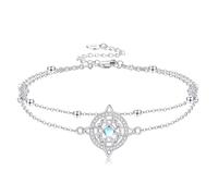 ONEFINITY Witches Knot Bracelet S925 Sterling Silver Witches Knot Celtic Moonstone Bracelet Nudo De Bruja Plata 925 Original Witchy Irish Jewellery for Women