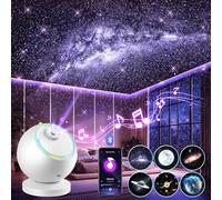 OneFire Galaxy Projector, 6 HD Films Star Projector Night Light Kids, Portable & Cordless Galaxy Light, 10 Lullabies & Bluetooth Northern Lights Mood Lighting, Planetarium Girf for Girl Women Decor