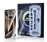 OneFish Screen Protector for iPhone 16 Pro, HD Clear, Full Edge Coverage 6.3" 16 Pro,Scratch Resistant, Bubble Free, Easy Installation, Auto Dust-Elimination, 2 Pack