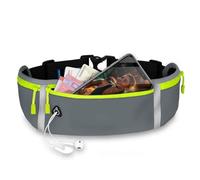 ONEFLOW Active Pro Running Belt for iPhone 15 Plus, Running Bag with 3 Compartments, Breathable, Sports Mobile Phone Case for Jogging, Mobile Phone Bum Bag, Waterproof, Running Belt, Grey