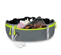 ONEFLOW Active Pro Running Belt for Poco F6 Running Bag with 3 Compartments, Breathable, Sports Mobile Phone Case for Jogging, Mobile Phone Bum Bag, Waterproof, Running Belt, Grey
