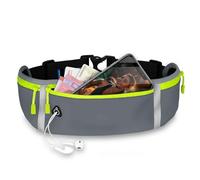 ONEFLOW Active Pro Running Belt for Poco F7 Pro Running Bag with 3 Compartments, Breathable, Sports Mobile Phone Case for Jogging, Mobile Phone Bum Bag, Waterproof, Running Belt, Grey