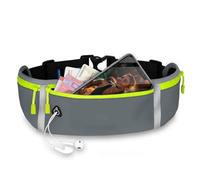 ONEFLOW Active Pro Running Belt for Poco X6 Running Bag with 3 Compartments, Breathable, Sports Mobile Phone Case for Jogging, Mobile Phone Bum Bag, Waterproof, Running Belt, Grey