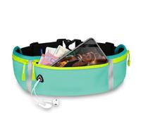 ONEFLOW Active Pro Running Belt for Realme GT 6T Running Bag with 3 Compartments, Breathable, Sports Mobile Phone Case for Jogging, Mobile Phone Bum Bag, Waterproof, Running Belt, Blue