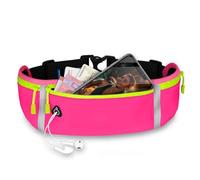 ONEFLOW Active Pro Running Belt for Xiaomi 14 Ultra Running Bag with 3 Compartments, Breathable, Sports Mobile Phone Case for Jogging, Mobile Phone Bum Bag, Waterproof, Running Belt, Hot Pink