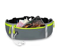 ONEFLOW Active Pro Running Belt for Xiaomi 14T Running Bag with 3 Compartments, Breathable, Sports Mobile Phone Case for Jogging, Mobile Phone Bum Bag, Waterproof, Running Belt, Grey