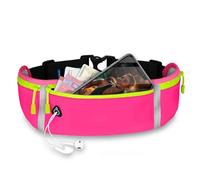 ONEFLOW Active Pro Running Belt for Xiaomi Poco Running Bag with 3 Compartments, Breathable, Sports Mobile Phone Case for Jogging, Mobile Phone Bum Bag, Waterproof, Running Belt - Parent, Triple Pink
