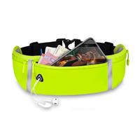 ONEFLOW Active Pro Running Belt for Xiaomi Running Bag with 3 Compartments, Breathable, Sports Mobile Phone Case for Jogging, Mobile Phone Bum Bag, Waterproof, Running Belt - Parent, Green Motion