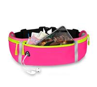 ONEFLOW Active Pro Running Belt for Xiaomi Running Bag with 3 Compartments, Breathable, Sports Mobile Phone Case for Jogging, Mobile Phone Bum Bag, Waterproof, Running Belt - Parent, Triple Pink