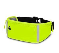 ONEFLOW Active Pro Running Belt for ZTE Running Bag with 3 Compartments, Breathable, Sports Mobile Phone Case for Jogging, Mobile Phone Bum Bag, Waterproof, Running Belt - Parent, Green Motion, ZTE