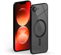 ONEFLOW Aura Case for iPhone 16e Case Compatible with MagSafe, Mobile Phone Case with Camera Protection, Protective Case for Inductive Wireless Charging, Silicone Case, Transparent, Black