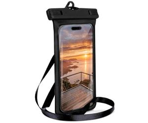 ONEFLOW Beach Bag for Doro Aurora A10 Waterproof Case with Touch and Camera Window, Underwater Mobile Phone Case for Travel, Swimming with Armband and Strap for Hanging, Black