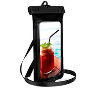 ONEFLOW Beach Bag for iPhone 17e Waterproof Case with Touch and Camera Window, Underwater Mobile Phone Case for Travel, Swimming with Armband and Strap for Hanging, Black