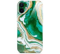 ONEFLOW Bliss Cover for iPhone 12 Case in Marble Look, Designer Case Mobile Phone Protective Case with Camera Protection, Pattern Hard Case Glitter Mobile Phone Case Marbled Green Gold White