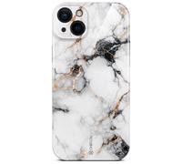 ONEFLOW Bliss Cover for iPhone 14 Case in Marble Look, Designer Case Mobile Phone Protective Case with Camera Protection, Patterned Hardcase Glitter Phone Case Marbled, White Gold