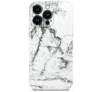 ONEFLOW Bliss Cover for iPhone 14 Pro Max Case in Marble Look, Designer Case Mobile Phone Protective Case with Camera Protection, Pattern Hard Case Glitter Mobile Phone Case Marbled White Grey