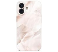 ONEFLOW Bliss Cover for iPhone 16 Case in Marble Look, Designer Case Mobile Phone Protective Case with Camera Protection, Pattern Hard Case Glitter Mobile Phone Case Marbled Cream Pink