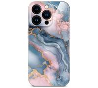 ONEFLOW Bliss Cover for iPhone 16 Pro Case in Marble Effect, Designer Case Mobile Phone Protective Case with Camera Protection, Pattern Hardcase Glitter Phone Case Marbled, Rose Gold Grey