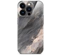 ONEFLOW Bliss Cover for iPhone 16 Pro Case in Marble Effect, Designer Case Mobile Phone Protective Case with Camera Protection, Patterned Hardcase Glitter Marbled Phone Case, Stone Grey
