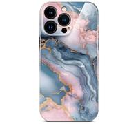 ONEFLOW Bliss Cover for iPhone 16 Pro Max Case in Marble Effect, Designer Case Mobile Phone Protective Case with Camera Protection, Patterned Hardcase Glitter Marbled Phone Case, Rose Gold Grey