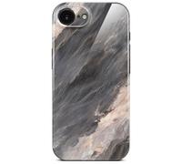 ONEFLOW Bliss Cover for iPhone 16e Case in Marble Effect, Designer Case Mobile Phone Protective Case with Camera Protection, Patterned Hardcase Glitter Marbled Phone Case, Stone Grey