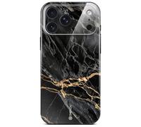 ONEFLOW Bliss Cover for iPhone 17 Pro Case in Marble Look, Designer Case Mobile Phone Protective Case with Camera Protection, Pattern Hard Case Glitter Mobile Phone Case Marbled, Black Gold
