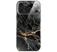 ONEFLOW Bliss Cover for iPhone 17 Pro Max Case in Marble Effect, Designer Case Mobile Phone Protective Case with Camera Protection, Patterned Hardcase Glitter Marbled Phone Case, Black Gold