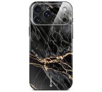 ONEFLOW Bliss Cover for iPhone 17 Pro Max Case in Marble Look, Designer Case Mobile Phone Protective Case with Camera Protection, Pattern Hard Case Glitter Mobile Phone Case Marbled, Black Gold