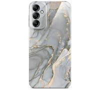 ONEFLOW Bliss Cover for Samsung Galaxy A14 (4G/5G) Case in Marble Look, Designer Case Mobile Phone Protective Case with Camera Protection, Pattern Hard Case Glitter Mobile Phone Case Marbled Grey Gold