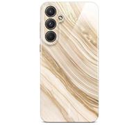 ONEFLOW Bliss Cover for Samsung Galaxy A55 5G Case in Marble Look, Designer Case Mobile Phone Protective Case with Camera Protection, Pattern Hard Case Glitter Mobile Phone Case Marbled Gold Beige