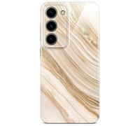 ONEFLOW Bliss Cover for Samsung Galaxy S23 Case in Marble Look, Designer Case Mobile Phone Protective Case with Camera Protection, Pattern Hard Case Glitter Mobile Phone Case Marbled, Gold Beige