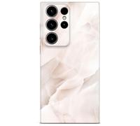 ONEFLOW Bliss Cover for Samsung Galaxy S24 Ultra Case in Marble Look, Designer Case Mobile Phone Protective Case with Camera Protection, Pattern Hard Case Glitter Mobile Phone Case Marbled Cream Pink