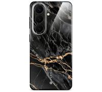 ONEFLOW Bliss Cover for Samsung Galaxy S26 Case in Marble Look, Designer Case Mobile Phone Protective Case with Camera Protection, Pattern Hard Case Glitter Mobile Phone Case Marbled, Black Gold