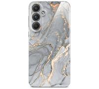 ONEFLOW Bliss Marble Case for Samsung Galaxy A55 5G, Designer Back Cover with Camera Protection, Stone-like Material, Marble Look, Grey Gold