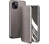 ONEFLOW Business Case for iPhone 15, Foldable Mobile Phone Case with Stand Function, Flip Case Cover, Thin, PU Leather Case with Card Slot, 360 Degree Protective Case, Taupe