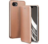ONEFLOW Business Case for iPhone 16e Mobile Phone Case Foldable with Stand Function, Flip Case Cover Thin, PU Leather Case with Card Slot, 360 Degree Protective Case, Rose Gold