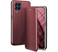 ONEFLOW Business Case for Samsung Galaxy M53 5G, Foldable Mobile Phone Case with Stand Function, Flip Case Cover, Thin, PU Leather Case with Card Slot, 360 Degree Protective Case, Wine Red