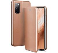 ONEFLOW Business Case for Samsung Galaxy S20 FE/FE 5G Mobile Phone Case Foldable with Stand Function, Flip Case Cover Thin, PU Leather Case with Card Slot, 360 Degree Protective Case, Rose Gold