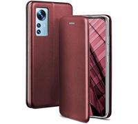 ONEFLOW Business Case for Xiaomi 12 / Xiaomi 12X Mobile Phone Case Foldable with Stand Function, Flip Case Cover Thin, PU Leather Case with Card Slot, 360 Degree Protective Case, Wine Red
