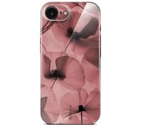 ONEFLOW Flower Cover for iPhone 16e Case in Floral Look, Floral Designer Case Mobile Phone Protective Case with Camera Protection, Hard Case, Thin Mobile Phone Case, Floral Pattern, Wine Red